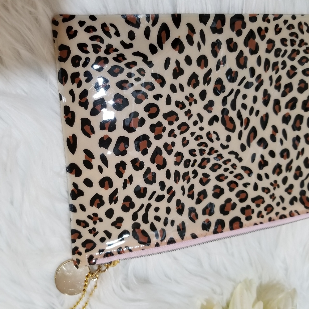 DCI Animal prints Cosmetic And Makeup Bag with Floating Gold Glitters New! - Picture 7 of 11
